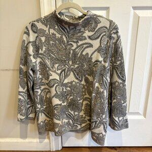 Chico's Mockneck Paisley Sweater